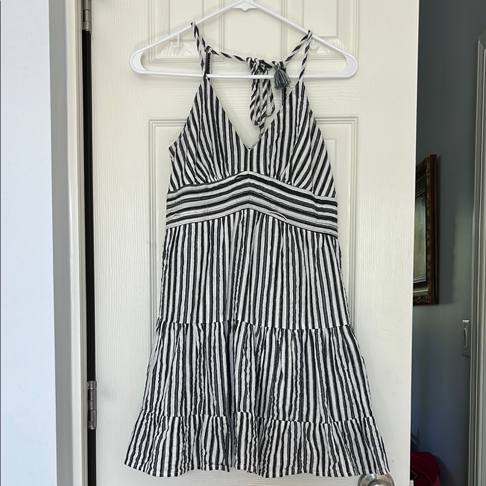 Black and White Striped Dress